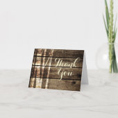 素朴な納屋の木製の樺の木の冬のサンキューカード サンキューカード (正面)