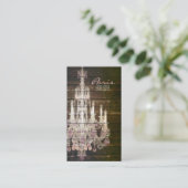 素朴な納屋の木製の紫色のフランスのなシャンデリア 名刺 (スタンド正面)