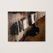 素朴な納屋の木製の西欧諸国音楽ギター ジグソーパズル (横)