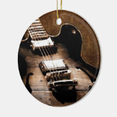 素朴な納屋の木製の西欧諸国音楽ギター セラミックオーナメント (左)