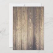 素朴な納屋の木製及び白いシカの(雄ジカの)枝角の結婚 招待状 (裏面)