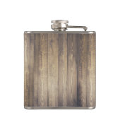 素朴な納屋の木製及び白いシカの(雄ジカの)枝角 フラスク (裏面)