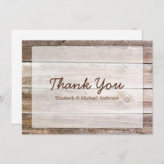 素朴な納屋の木 サンキューカード (正面/裏面)