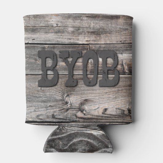 素朴な納屋の木BYOB | 缶クーラー (裏面)