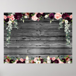 素朴な納屋の板の花のブランクXL DIYポスター ポスター