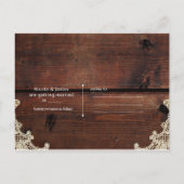 素朴な納屋の窓、木、メイソンジャー　Save the Date 案内ポストカード (裏面)