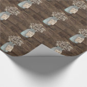 素朴な納屋の結婚式の木製のメーソンジャーのBabysの呼吸 ラッピングペーパー (角)