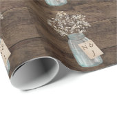 素朴な納屋の結婚式の木製のメーソンジャーのBabysの呼吸 ラッピングペーパー (ロールコーナー)