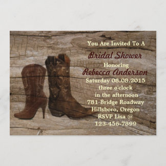 素朴な納屋の西欧諸国のカウボーイのブライダルシャワー 招待状