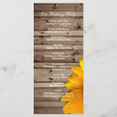 素朴な納屋ひまわり国の結婚式プログラム プログラム (裏面)