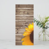 素朴な納屋ひまわり国の結婚式プログラム プログラム (スタンド正面)