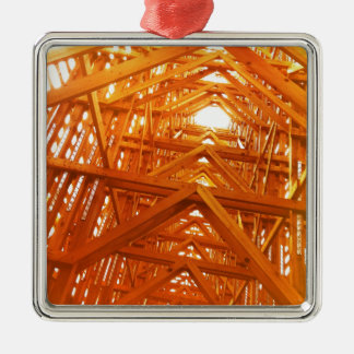 素朴な納屋木建築 メタルオーナメント