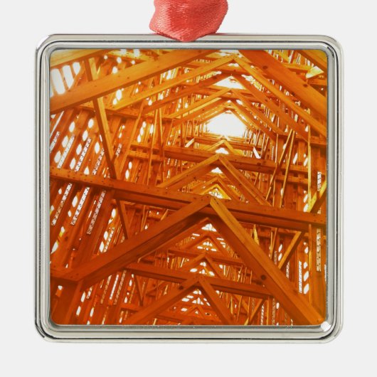 素朴な納屋木建築 メタルオーナメント (正面)