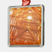 素朴な納屋木建築 メタルオーナメント (左)