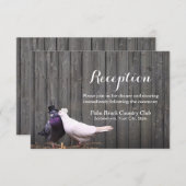 素朴な納屋木製愛鳥の結婚披露宴 エンクロージャーカード (正面/裏面)