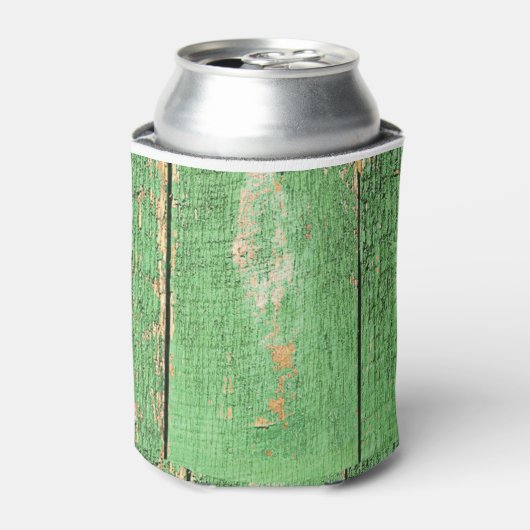 素朴な納屋木、色彩の鮮やかな緑木、風化させた木 缶クーラー (缶正面)