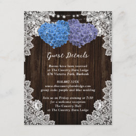 素朴な紫と青の花の封入カード エンクロージャーカード