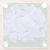 素朴な紫のヤマアジサイ（Hydrangea macrophylla） ガラスコースター (裏面)