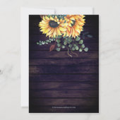 素朴な紫の納屋の木のひまわり ブライダルシャワー 招待状 (裏面)