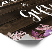 素朴な紫の花のストリングライト カード&ギフト ポスター (角)