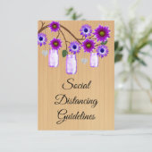 素朴な紫の花のメイソンジャー 安全対策 エンクロージャーカード (スタンド正面)