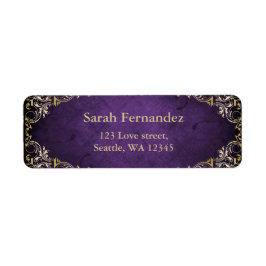 素朴な紫の金ゴールドフレームラベル ラベル