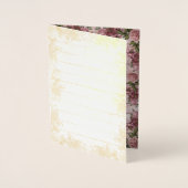 素朴な紫パーソナライズされたのバラ 箔カード (正面)