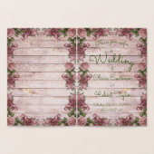 素朴な紫パーソナライズされたのバラ 箔カード (内部)