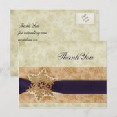 素朴な紫色の冬の結婚式ありがとう ポストカード (正面/裏面)