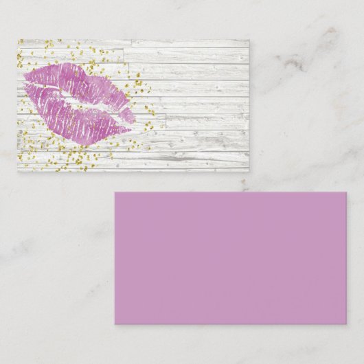 素朴な紫色の唇の名刺のテンプレート 名刺 (正面/裏面)