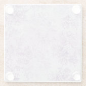 素朴な紫色、ぼろぼろの上品、淡い色のなラベンダーの花模様、 ガラスコースター (裏面)