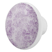 素朴な紫色、ぼろぼろの上品、淡い色のなラベンダーの花模様、 セラミックノブ (右)