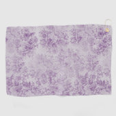 素朴な紫、みすぼらしいシックでラベンダー淡い色のの花模様 ゴルフタオル (横)