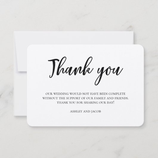 素朴な結婚式のお礼。モダンカントリーのメモ 招待状 (正面)