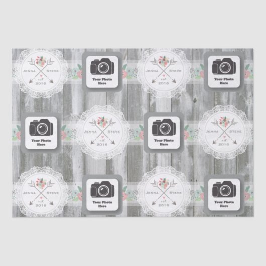 素朴な結婚式のティッシュペーパー 薄葉紙 (正面)