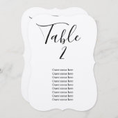 素朴な結婚式のテーブル番号カード(ゲスト名入り) 招待状 (正面/裏面)