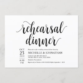 素朴な結婚式のリハーサルの夕食の招待カード 招待状