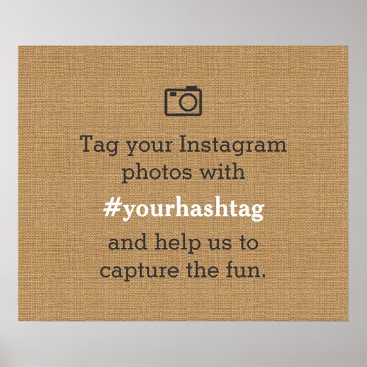 素朴な結婚式の写真 ハッシュタグ バルーン ポスター (正面)