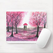素朴な結婚式の愛のカップル　桜の木 マウスパッド (マウス)