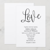 素朴な結婚式の招待状ラブ。クラフト招待状 招待状 (正面/裏面)