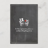 素朴な結婚式の招待状 カード スカル ローズ チョーク (裏面)