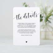 素朴な結婚式情報明細カード エンクロージャーカード (スタンド正面)