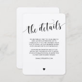 素朴な結婚式情報明細カード エンクロージャーカード (正面/裏面)
