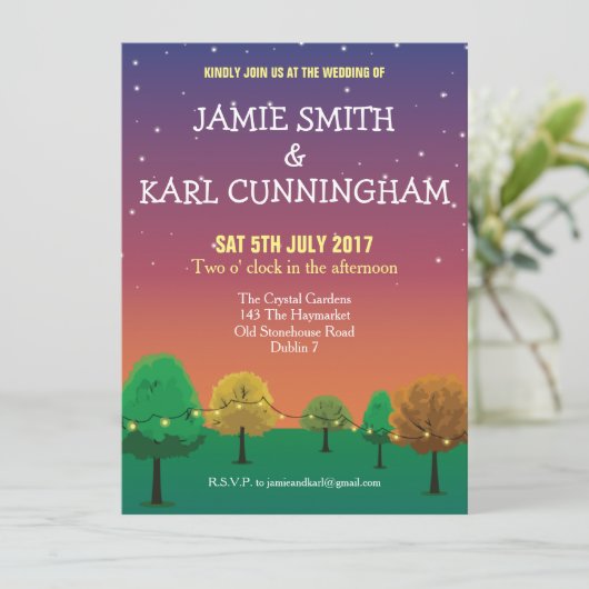 素朴な結婚式招待状 招待状 (スタンド正面)