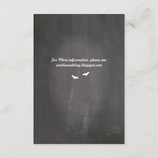 素朴な結婚披露宴はゴシック様式フレームを梳きます エンクロージャーカード (裏面)