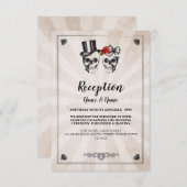 素朴な結婚披露宴はスカルの赤いバラを梳きます エンクロージャーカード (正面/裏面)