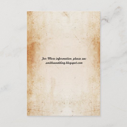 素朴な結婚披露宴カードスカルは上がりました エンクロージャーカード (裏面)