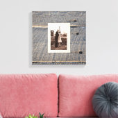 素朴な結婚灰色の納屋の木材の田舎結婚式 キャンバスプリント (インサイチュ (リビング))