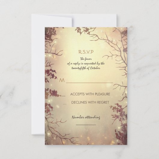 素朴な結婚RSVPカード 出欠カード (正面)