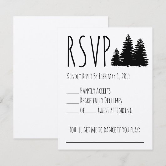 素朴な結婚RSVP 出欠カード (正面/裏面)